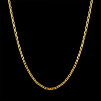 Yellow Gold Plated Necklace Chain 20 Inches 1MM Lobster Clasp B312