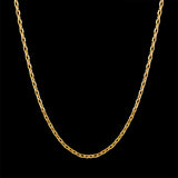 Yellow Gold Plated Necklace Chain 20 Inches 1MM Lobster Clasp B312