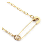 Pendant Necklace Stainless Steel Safety Toggle Paperclip Gold 16" Z522