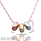 Rose Gold Plated  Necklace Pendant Gold Rose Beads 21 Inches 1MM Lobster B75