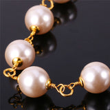 Gold Plated Necklace Pink Pearl Women's Lobster Clasp L119