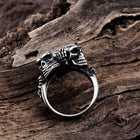 Stainless Steel Antique Gothic Biker Tribal Ring Black Men's Unisex Skull B182
