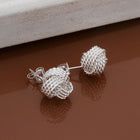 Sterling Silver Plated Ball Stud Earrings L28