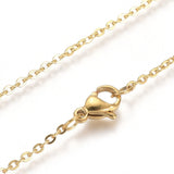 304 Stainless Steel Pendant Necklace Chain Lobster Frog Gold 17.5" 1.5mm  A243