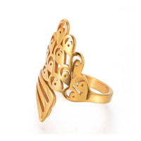 304 Stainless Steel Finger Rings Gold Size 7 17mm  A21
