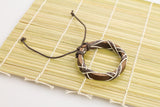 Genuine Leather Handmade Bracelet Mens Unisex  Wrap Tribal  Brown White H223