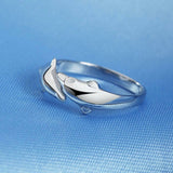 Fashion Style Brass Dolphin Lover Cuff Ring platinum Size 6 Adjustable 16mm P389