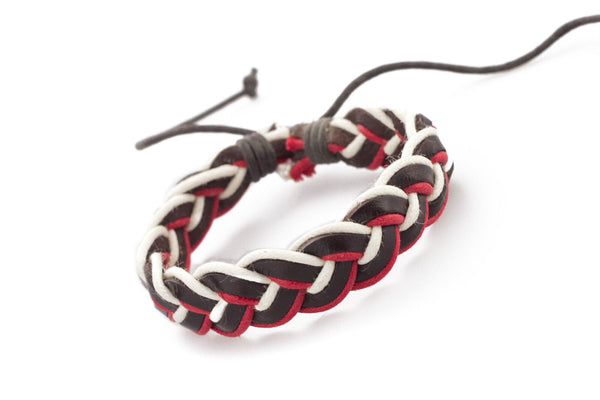 Genuine Leather Handmade Bracelet Men's Unisex Braided Wrap Tribal H66