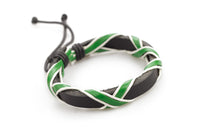 Genuine Leather Handmade Bracelet Men's Unisex Braided Wrap Tribal H171