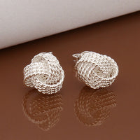 Sterling Silver Plated Ball Stud Earrings L28