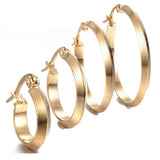 304 Stainless Steel Hoop Earrings Gold 0.6 To 1.4" Pin 1x0.8mm  P620