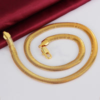 Yellow Gold Plated Necklace Chain 20 Inches 10MM Lobster Clasp B344