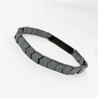 Hematite Non-Magnetic Bracelet Mens Womens Unisex Adjustable Size Silver X31