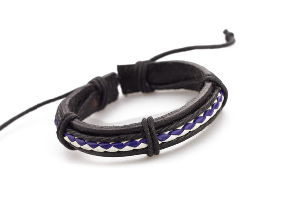 Genuine Leather Handmade Bracelet Mens  Unisex  Wrap Tribal H182