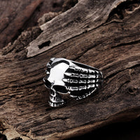 Stainless Steel Antique Gothic Biker Tribal Ring Black Men's Unisex Skull B184