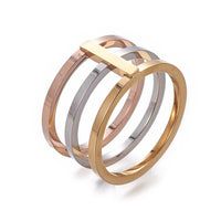 304 Stainless Steel Finger Rings Gold Rose Gold Silver Size 6~9 16~19mm Z680