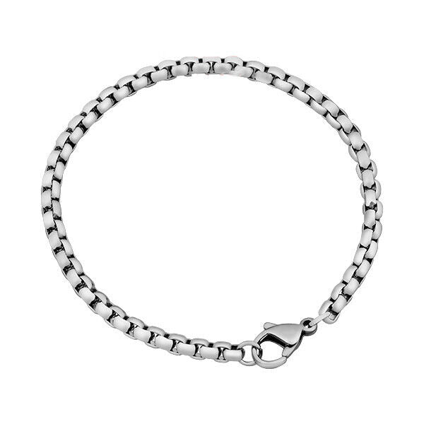 316 Stainless Steel Venetian Bracelet Lobster Silver 7" 3.5mm Z186