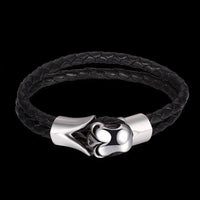 Stainless Steel Leather Bracelet 8 Inches 14.4MM Hook L347