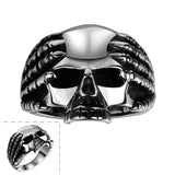 Stainless Steel Antique Gothic Biker Tribal Ring Black Men's Unisex Skull B184