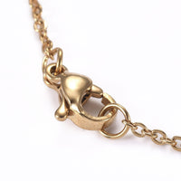 Stainless Steel Pendant Necklace Lobster Heart Arrow Gold 18" Z492