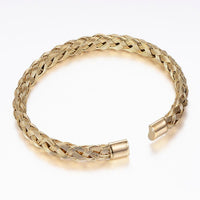 304 Stainless Steel Cuff Bangles Gold 2-1/8 inches 2-1/4 inches (55x58mm) Z99