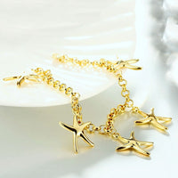 Yellow Gold Plated Bracelet Lobster 8 Inches L161