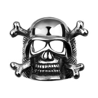 Stainless Steel Antique Gothic Biker Tribal Ring Black Men's Unisex Skull B176