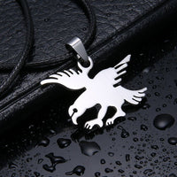 Men's Unisex Stainless Steel Leather Necklace Eagle L35