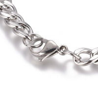 Unisex Stainless Steel Chain/Twisted Bracelet Lobster Silver 8.4" 21.5cm Z256