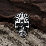 Stainless Steel Vintage Antique Ring Mens Skull Biker Ghotic Black B523