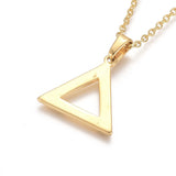 Stainless Steel Pendant Necklace Chain Lobster Triangle Gold 17.5" 1.5mm A227