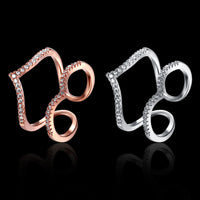 Rose Gold Platinum Plated Fashion Ring AAA Zirconia Women knuckle B310