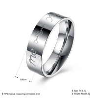 Stainless Steel Band Fashion Wedding Ring Men's Unisex B465