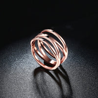 Rose Gold Stainless Steel Fashion Ring Women B461