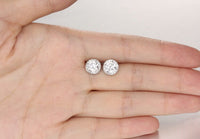 White Gold Plated Earring  Round AAA Cubic Zirconia Women's G221