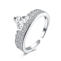 Sterling Silver Plated Fashion Ring AAA Zirconia Women Crown B361