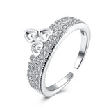 Sterling Silver Plated Fashion Ring AAA Zirconia Women Crown B361