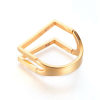 304 Stainless Steel Finger Rings Gold Size 7 17mm  A35