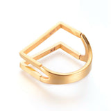 304 Stainless Steel Finger Rings Gold Size 7 17mm  A35