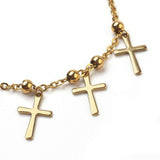 Stainless Steel Charm Bracelet Cross Cardboard Boxes Gold Adjustable Z120