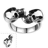 Stainless Steel Antique Gothic Biker Tribal Ring Black Men's Unisex Skull B178