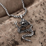 Stainless Steel Necklace Pendant Dragon Biker Gothic 23" 3.5MM Lobster B236