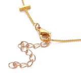 Twisted Necklace Rectangle Stainless Steel Lobster Gold 18" Z529