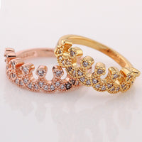 Rose Gold Plated Fashion Ring AAA Zirconia Women Crown B287