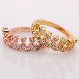 Rose Gold Plated Fashion Ring AAA Zirconia Women Crown B287