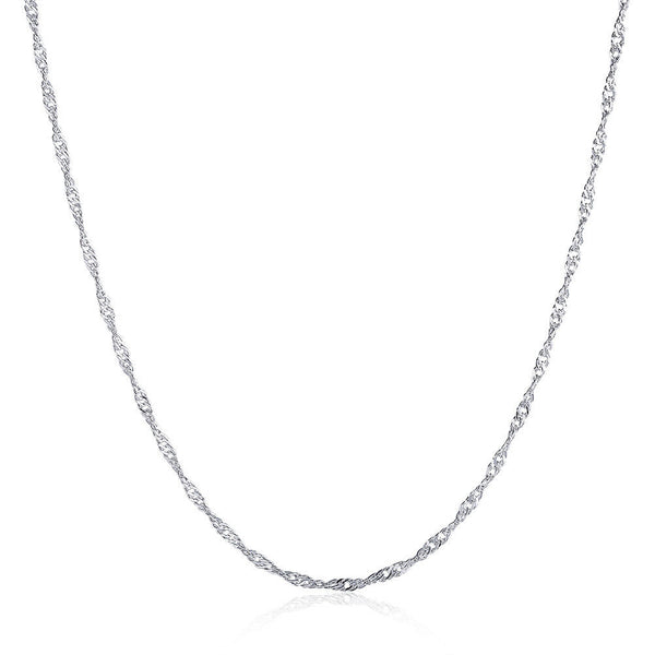 Platinum Plated Necklace Chain 20 Inches 1MM  Lobster Clasp B321