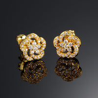 Gold Plated Earring  Flower  AAA Cubic Zirconia Women's G206