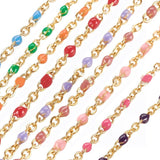 304 Stainless Steel Chain Necklace Enamel Gold Blue Green Red Pink 18" 2mm P366