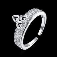 Sterling Silver Plated Fashion Ring AAA Zirconia Women Crown B361