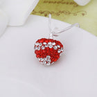 Sterling Silver Plated Necklace Pendant Heart Zirconia 18 Inches 1MM Lobster B25